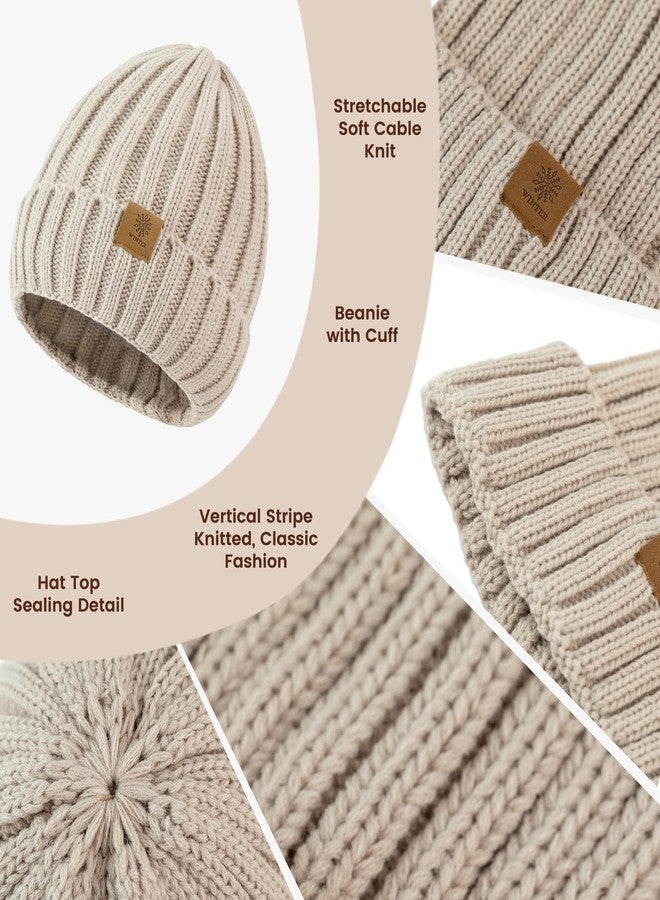 Premillow Women Winter Hat Beanie+Long Scarf+Touch Screen Gloves Set, Warm Clothes Set with Knit Fleece Lined for Women/Men Winter - Image 3